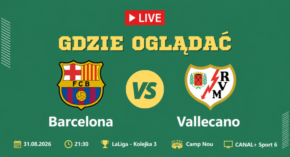 Barcelona – Rayo Vallecano, transmisja 31 sierpnia 2026 o 21:30