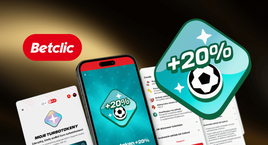 Turbotoken Betclic zwiększający kurs zakładu o 20 procent
