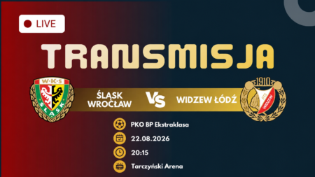 Śląsk Wrocław – Widzew Łódź, transmisja 22 sierpnia 2026 o 20:15