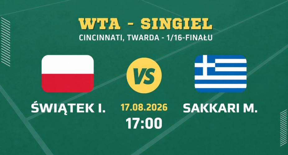 Iga Świątek – Maria Sakkari, WTA Cincinnati 17 sierpnia 2026