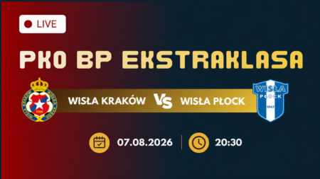 Wisła Kraków – Wisła Płock, transmisja 7 sierpnia 2026 o 20:30