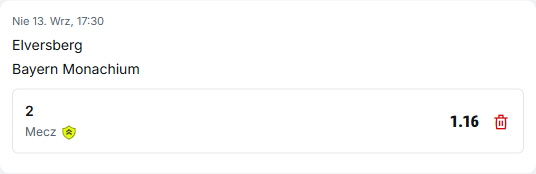 Kupon Superbet na wygraną Bayernu Monachium z Elversberg – zakład Mecz 2