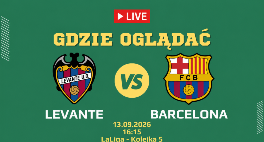 Levante – FC Barcelona: transmisja meczu 13 września 2026
