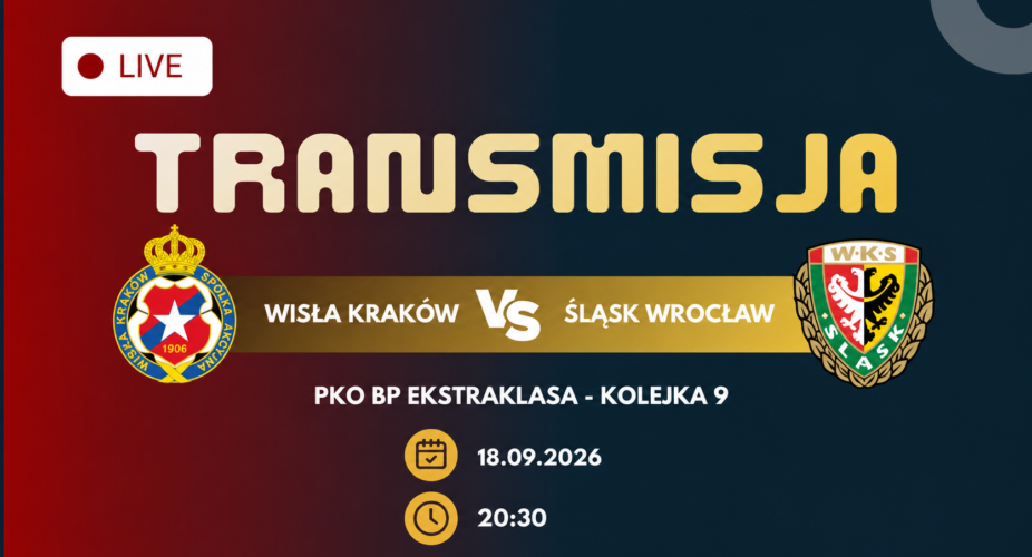 Wisła Kraków – Śląsk Wrocław, transmisja 18 września 2026 o 20:30
